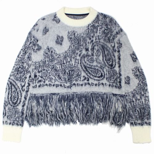 sacai サカイ 22AW Bandana Jacquard Knit Pullover バンダナジャガードニットプルオーバー 1 -  ブランド古着買取・販売unstitchオンラインショップ