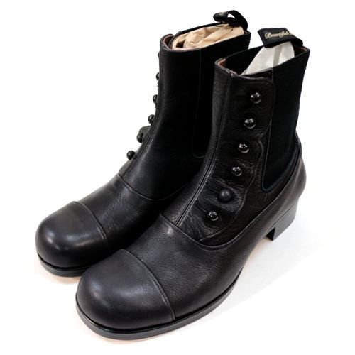 BEAUTIFUL SHOES ビューティフルシューズ BUTTONED SIDEGORE BOOTS (steer) ボタン サイドゴア ブーツ 6  - ブランド古着買取・販売unstitchオンラインショップ