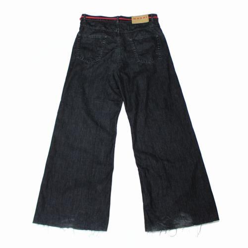 【MARNI】 フロック加工ルーズジーンズ ブラック 【マルニ】 MARNI】 フロック加工ルーズジーンズ ブラック 【マルニ】