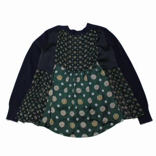 sacai サカイ 21SS バックプリーツ カーディガン 1 ネイビー