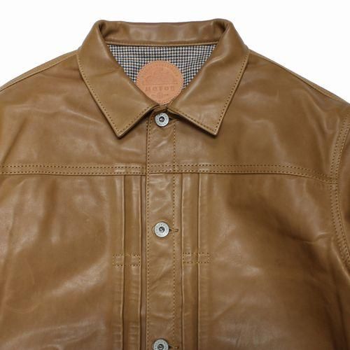 MOTOR NEW VINTAGE NEW VINTAGE シルキーホース Gジャン レザージャケット L ベージュ -  ブランド古着買取・販売unstitchオンラインショップ