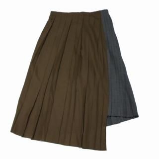 sacai サカイ 22AW Siuting Skirt スーチングスカート 1 カーキ×グレー