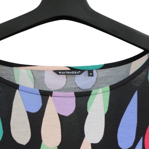 marimekko マリメッコ PISAROI Drip ピサロイ チュニック ワンピース M ブラック -  ブランド古着買取・販売unstitchオンラインショップ