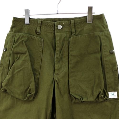 SASSAFRAS ササフラス Digs Crew Pants 4/5 ディグスクルーパンツ S カーキ -  ブランド古着買取・販売unstitchオンラインショップ