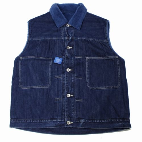 Porter Classic ポータークラシック 23AW STEINBECK DENIM BOA VEST ステインベックデニムボアベスト M -  ブランド古着買取・販売unstitchオンラインショップ