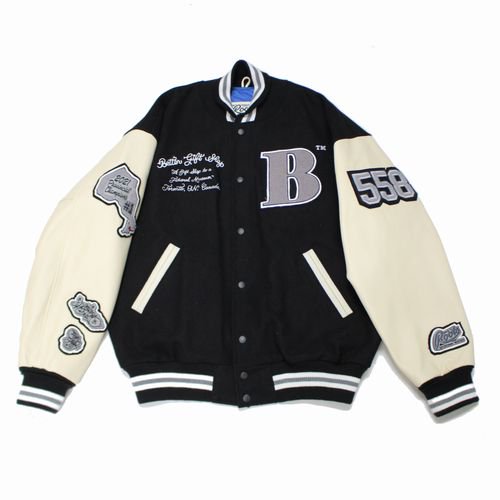 Better Gift Shop × Roots GALLERY AND GIFT SHOP ROOTS VARSITY JACKET スタジャン L  ブラック - ブランド古着買取・販売unstitchオンラインショップ