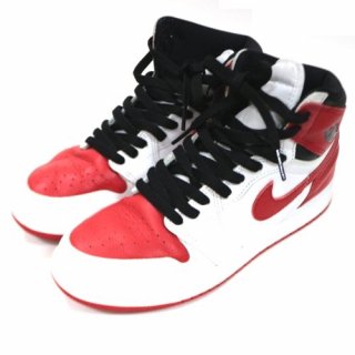 NIKE AIR JORDAN 1 RETRO HIGH OG GS - WHITE/UNIVERSITY RED-BLACK 硼 1 ȥ ϥ 