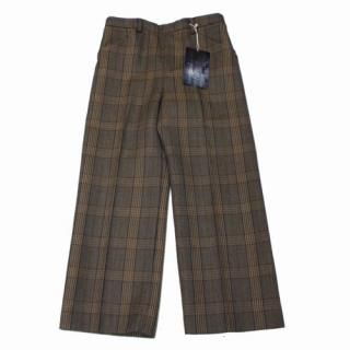 SUNSEA 󥷡 19AW CARAMEL CHECK WIDE STRAIGHT PANTS å ѥ 2֥饦
