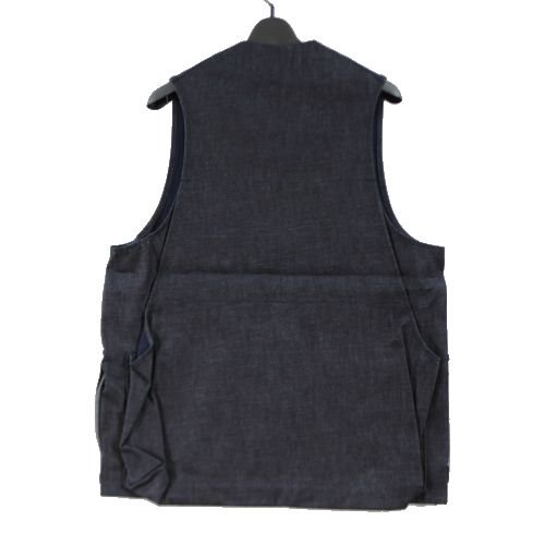 SASSAFRAS ササフラス 21SS GARDEN TOUGH VEST - 9oz Denim ガーデン タフ ベスト デニム S インディゴ  - ブランド古着買取・販売unstitchオンラインショップ