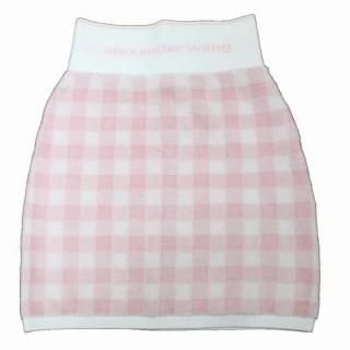 alexander wang アレキサンダー ワン TOWEL GINGHAM SKIRT W/LOGO WAISTBAND スカート S ピンク×ホワイト
