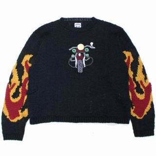 SUNSEA 󥷡 29th 24AW MOTORCYCLE SWEATER ⡼륻 2 ֥å