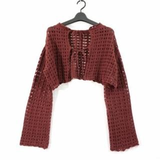 JOICEADDED 祤ǥå Triangle Pattern Knit Cardigan ȥ饤󥰥 ѥ ˥å ǥ ֥饦