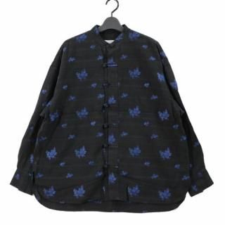JANE SMITH 󥹥ߥ 22SS FLOWER JACQUARD MANDARIN COLLAR CHINA SHIRT 㥤ʥ 36 ֥å