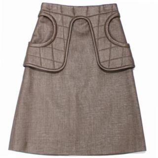 FUMIKA_UCHIDA եߥ  20SS RAFFIA WAIST PAD MIDDLE SKIRT ե ȥѥå ߥɥ  36 ֥饦