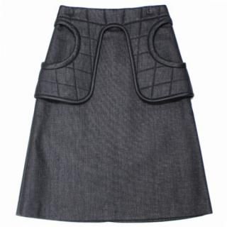 FUMIKA_UCHIDA եߥ  20SS RAFFIA WAIST PAD MIDDLE SKIRT ե ȥѥå ߥɥ  36 ֥å
