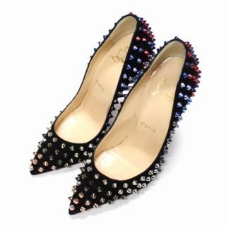 Christian Louboutin ꥹ ֥ FOLLIES SPIKES 100 VEAU VEL/SCARABEE BRO åѥץ 35.5 ֥å