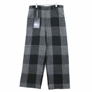 SUNSEA 󥷡 22SS BLOCK LINEN WIDE PANTS ͥ å 磻ɥѥ 2 졼 ֥å