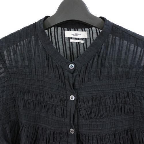 ISABEL MARNAT ETOILE イザベルマラン エトワール 22SS PLALIA TOP プリーツブラウス 36 ブラック ISABEL MARNAT ETOILE イザベルマラン エトワール 22SS PLALIA