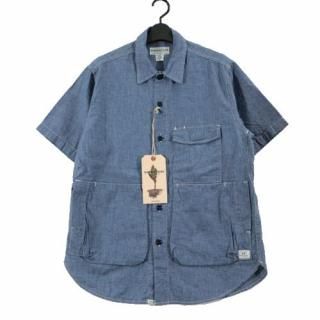 SASSAFRAS �����ե饹 22SS Digs Crew Half 1/2 - 5oz Chambray �ǥ��������롼�ϡ��� �����֥졼 Ⱦµ����� S �֥롼
