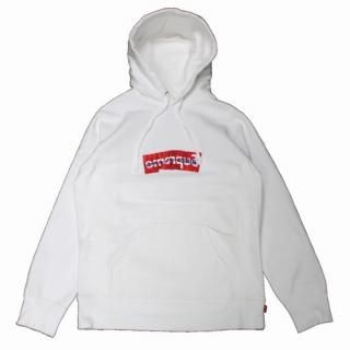 Supreme ����ץ꡼�� 17SS Comme des Garcons Shirt Box Logo Hooded Sweatshirt ����ǥ���륽�󥷥�� �ѡ����� M �ۥ磻��