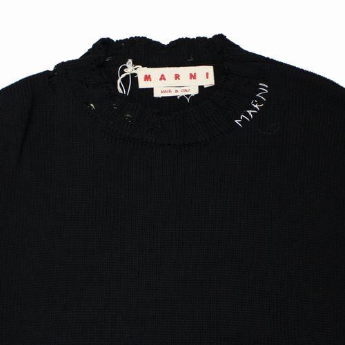 MARNI マルニ コットンダメージクルーネックニット
