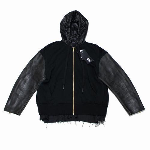 24aw アンダーカバー袖レザーマウンテンパーカー サイズ2 黒
