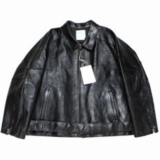 ANCELLM ���󥻥�� 25AW H.L ZIP UP JACKET �쥶�����㥱�å� 2 �֥�å�