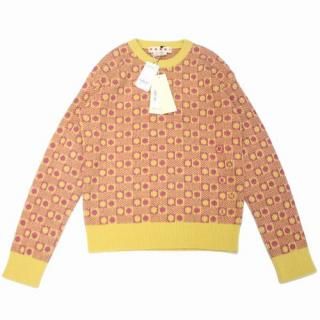 MARNI �ޥ�� 23AW JACQUARD SHETLAND WOOL PULLOVER �˥å� 46 �ԥ� ��������
