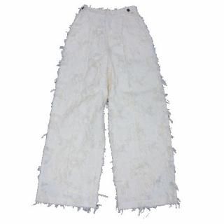 MAISON SPECIAL �᥾�󥹥ڥ���� 24AW Cut Fringe Jacquard Pants ���åȥե�󥸥��㥬���ɥѥ�� 36 ���եۥ磻��