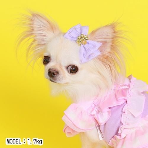 ギンガムリボンバレッタ - GODPIVA（ゴッドピバ）： 犬のお洋服