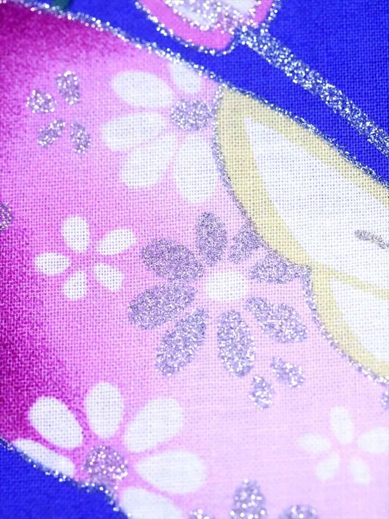 utatane｜綿絽 高級変わり織 浴衣3点セット 青碧と飴色の縞更紗