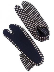 レディース 柄足袋 ソックスタイプ 黒地 ドット柄 フリーサイズ tb-7