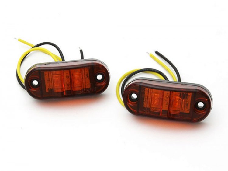 トラック バス汎用 LEDサイドマーカーランプ ドアサイドマーカー 12V24V 2FLUX LED 黄色  2個セット｜バイクパーツ・バイク用品・カー用品・自動車パーツ通販 | TOKUTOYO（トク