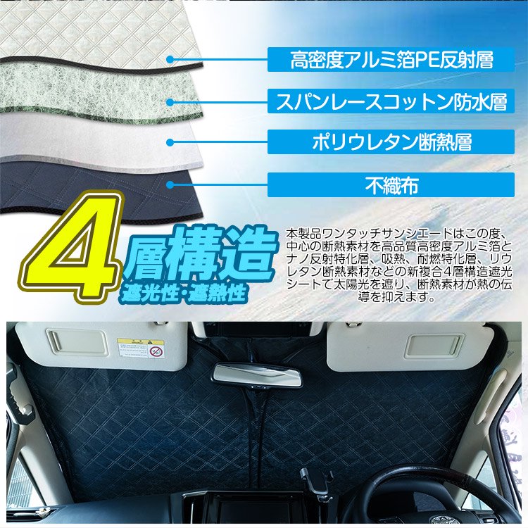 【車種専用設計】 プラド 150系 フロントサンシェード UVカット 日よけ 日差しカット 吸盤不要 収納袋付  1枚｜バイクパーツ・バイク用品・カー用品・自動車パーツ通販 | TOKUTOYO（トクト