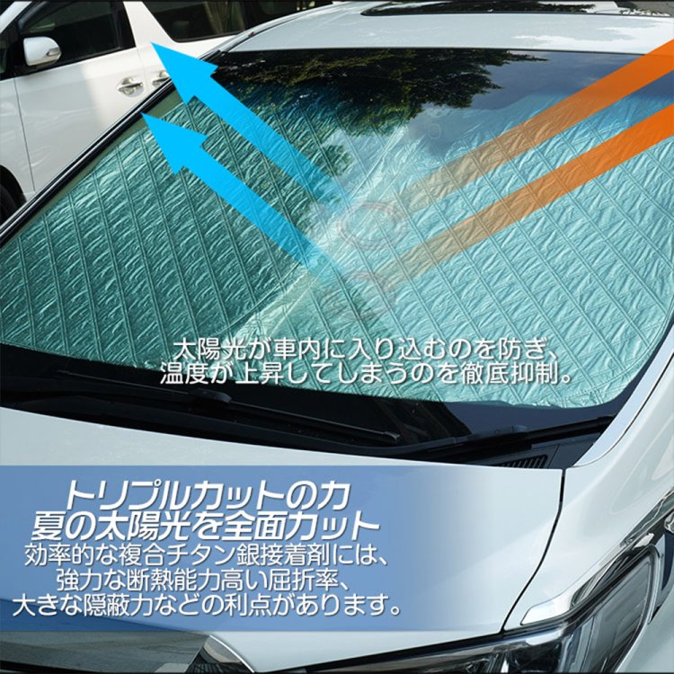 車種専用設計】 ハイエース 200系ワイド フロントサンシェード UVカット 日よけ 日差しカット 吸盤不要 収納袋付 1枚｜バイクパーツ・バイク用品・ カー用品・自動車パーツ通販 | TOKUTOY