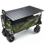 テーブル付き キャリーワゴン2WAY 大容量230L 後部展開可 キャリーワゴン ブレーキ機能付き 長物対応 折りたたみ式 ワンタッチ収束 オリーブグリーン/ブラック<img class='new_mark_img2' src='https://img.shop-pro.jp/img/new/icons15.gif' style='border:none;display:inline;margin:0px;padding:0px;width:auto;' />