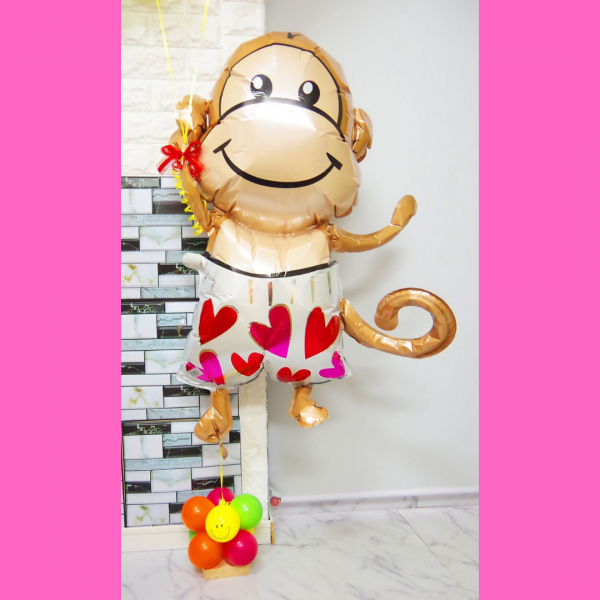 誕生日 バルーン 風船 ギフト 電報 プレゼント 可愛いおサルさんとソフトクリームのお誕生日用ブーケ 誕生日 バルーン 風船 ギフト 電報 プレゼント 可愛いおサルさんとソフトクリームのお誕生日用ブーケ