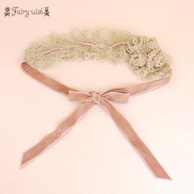 毛糸のヘッドドレス(ピンクベージュ) - Fairy wish web 毛糸のヘッドドレス(ピンクベージュ) - Fairy wish web