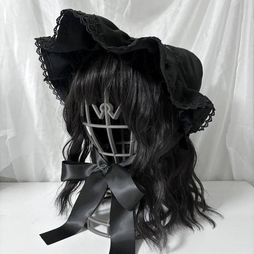 萬屋ヒツジ】ハートボンネット（ブラック） - Fairy wish web