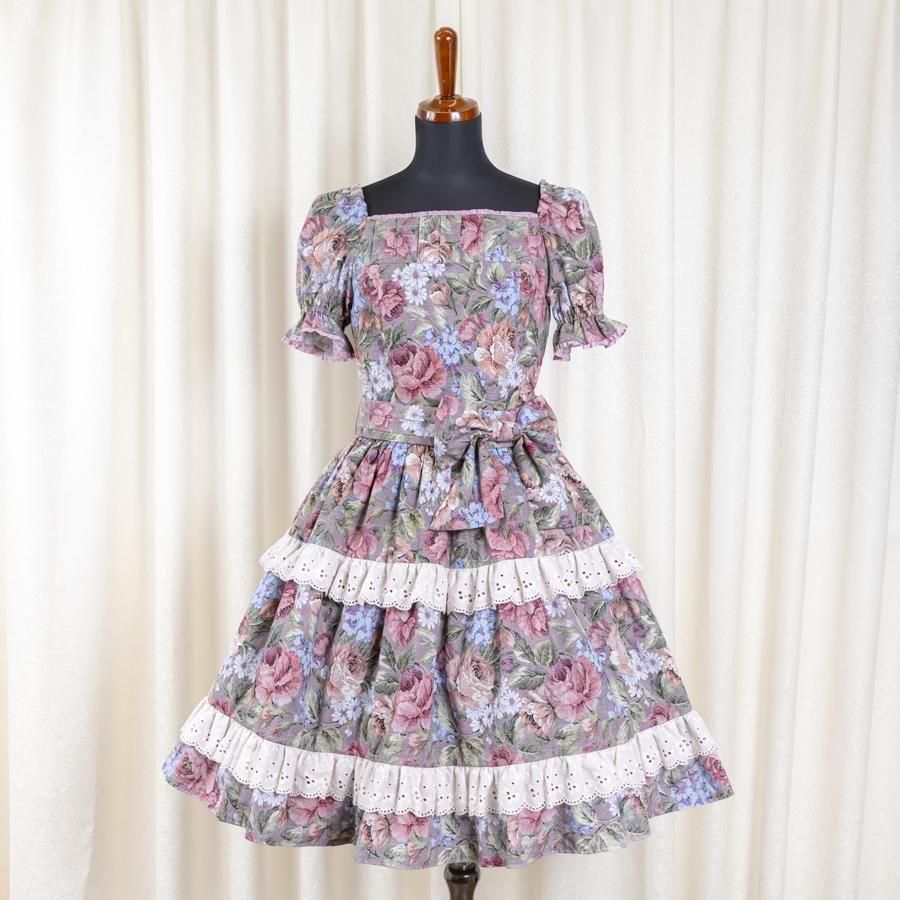 Fairy wish】 Antique Bloom Dressワンピース（ピンクローズ）【ご予約