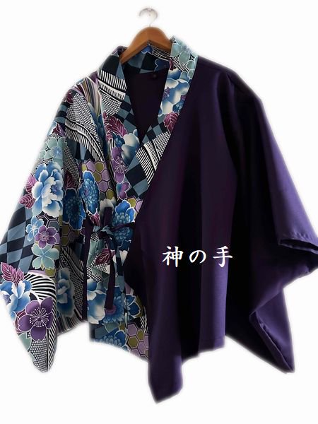 ☆一点物・受注作製☆和柄・着物風袖羽織り☆レディース服・Ｓ