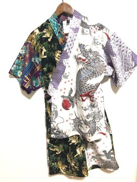 Japanese Traditional 袖龍入り 龍柄 スカジャン ブラウン