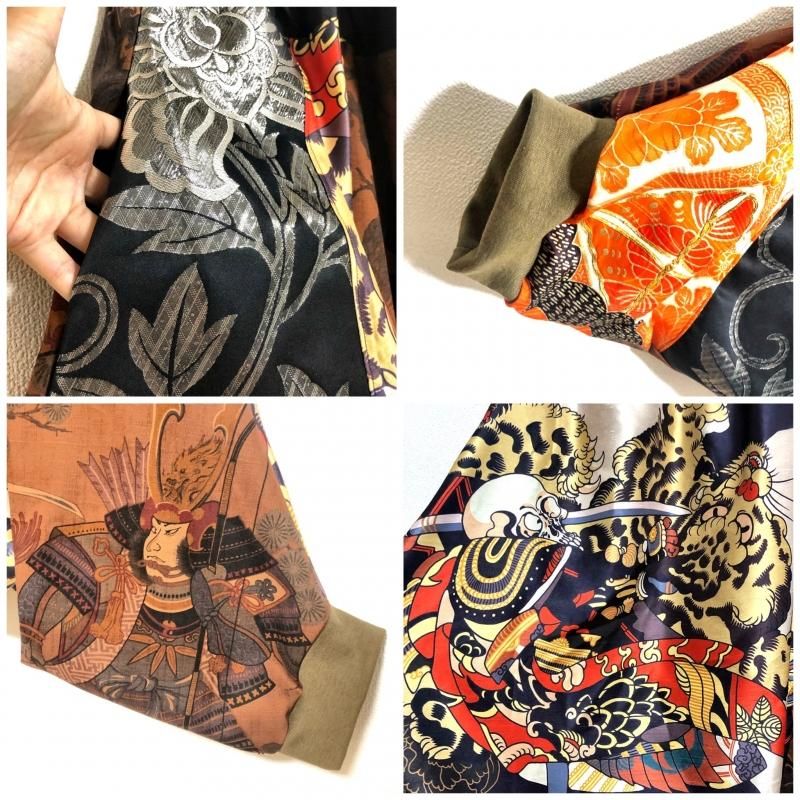 着物リメイク　童柄の可愛いパンツ 着物リメイクパンツ【童】もんぺ ワイドパンツハンドメイド 和柄