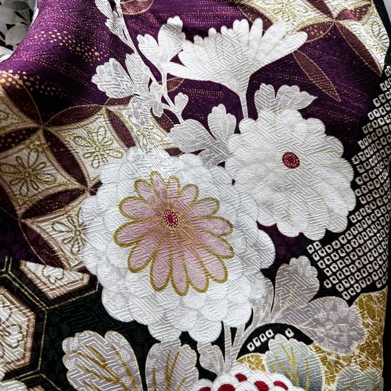 スッキリおしゃれ見え！ 着物リメイクドレス ドレープドルマンスリーブ