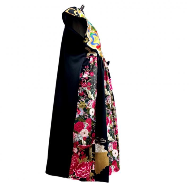 着物リメイク　シルエット変形　ドレス　ワンピース　帯地大輪花　和柄　ハンドメイド 183821360.jpg?cmsp_timestamp=