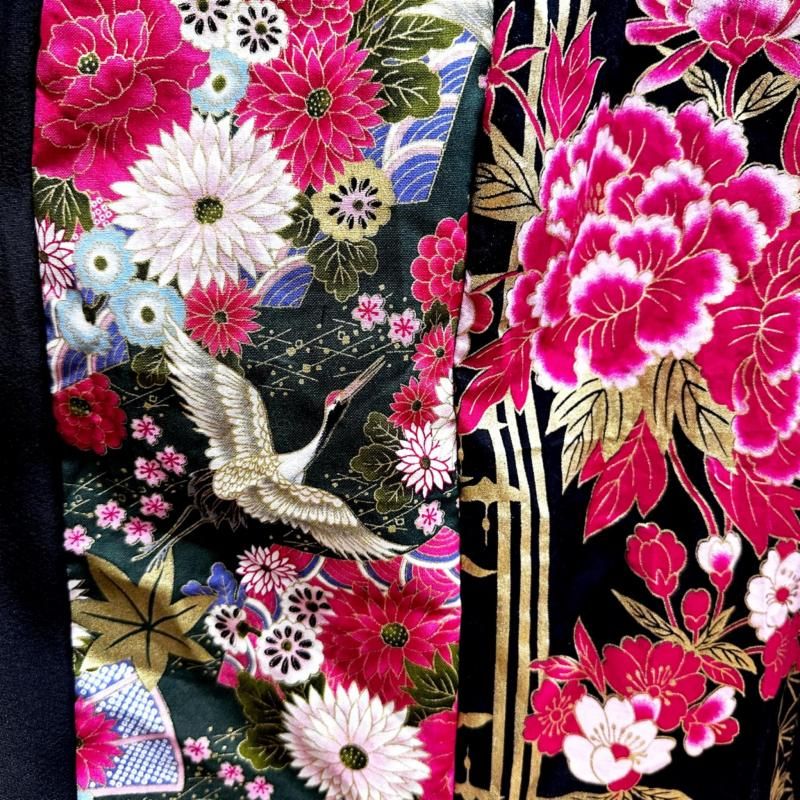 着物リメイク ドレス シルエット変形 ワンピース 総刺繍帯地