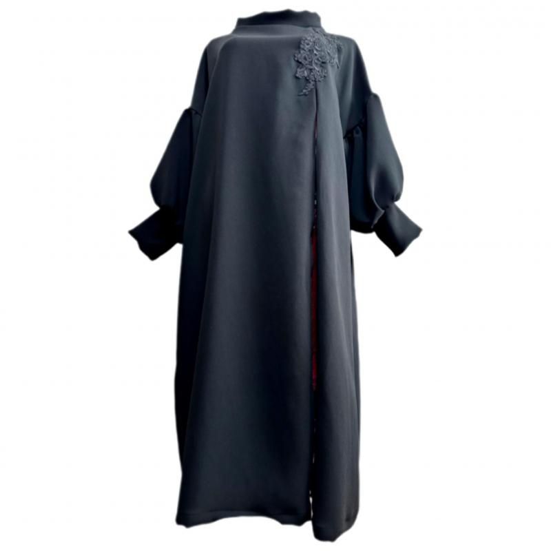 振袖 着物リメイクドレス 和柄ワンピース モックネック ぽわん袖