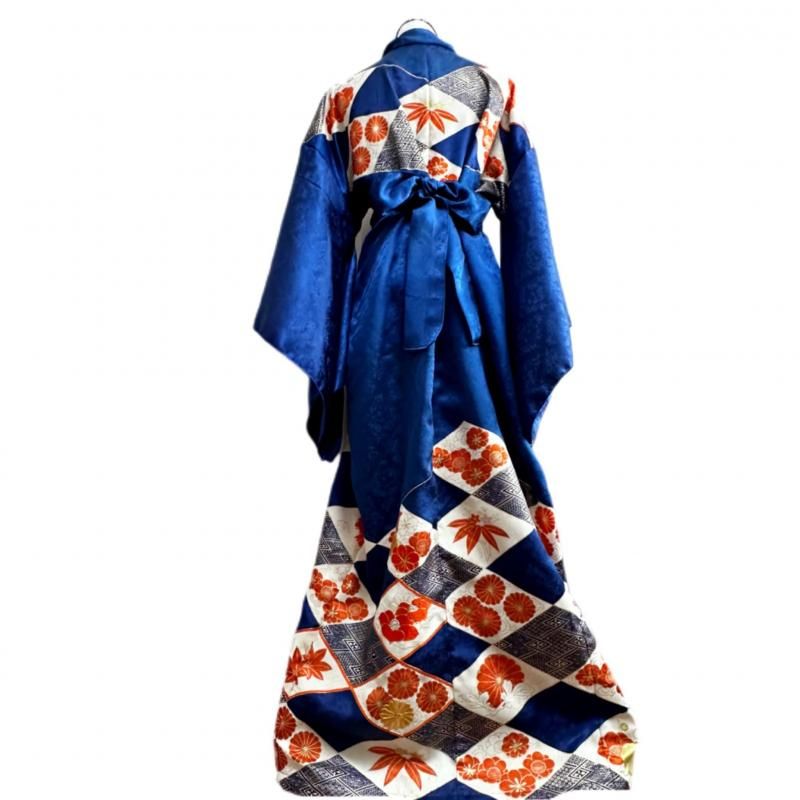 ♥専用♥着物リメイク　振袖　作家物　蝶文　ロングワンピース 73ee684aaf78495d5f33422c171cd1