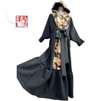 留袖　着物リメイク　ドレス　ポイントしぼり切替　松竹梅　ハンドメイド　ワンピース 即納】留袖着物リメイクドレス ポイントしぼり切替 松竹梅や家屋