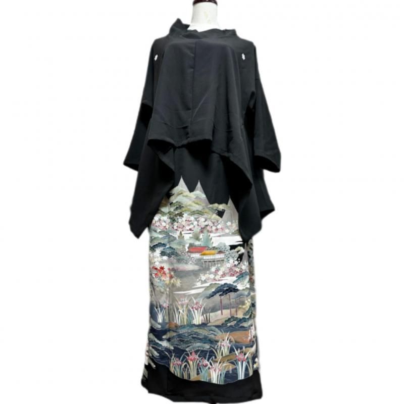 即納】留袖 着物リメイク 和モード セットアップ ヘムライントップス